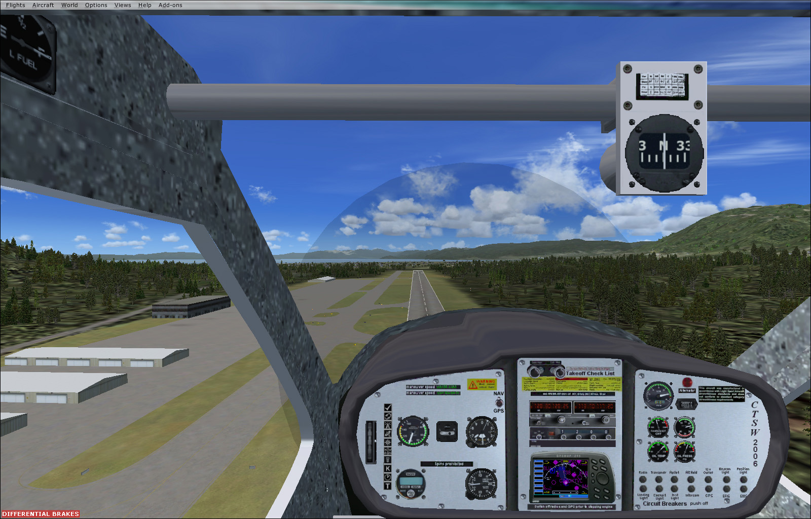 FSX - Flight Design_CTSW, instrument panel 3D