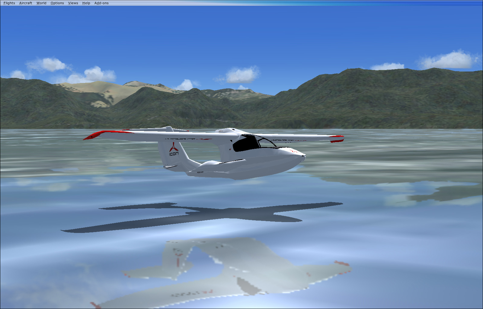 FSX - Icon A5, water landing wheels up