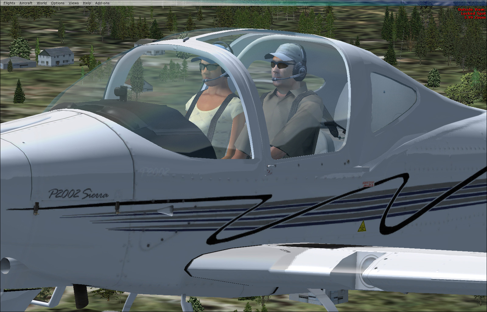 FSX - Tecnam, pilots in cockpit