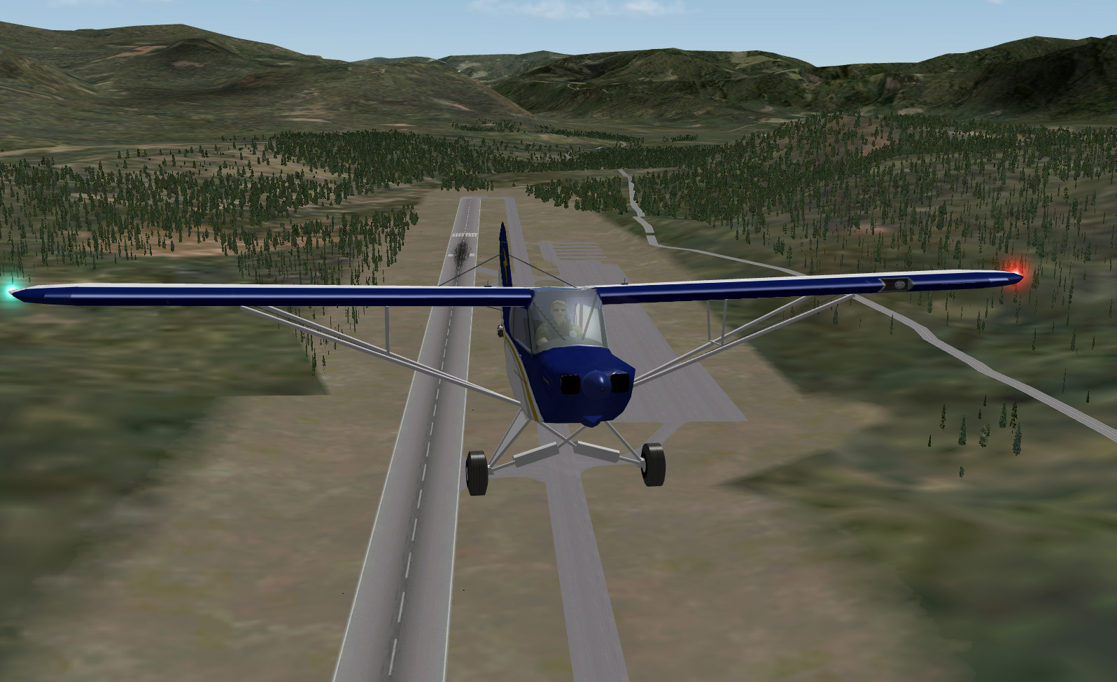 X-Plane - Piper Cub, front view
