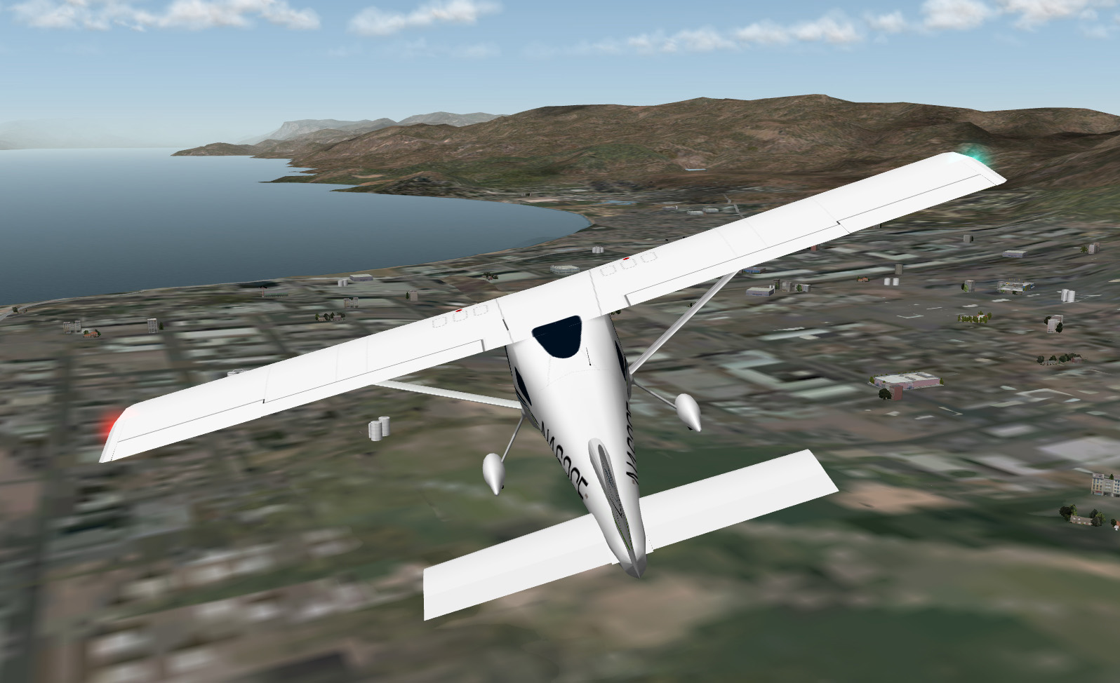 X Plane - Cessna Skycatcher, back view
