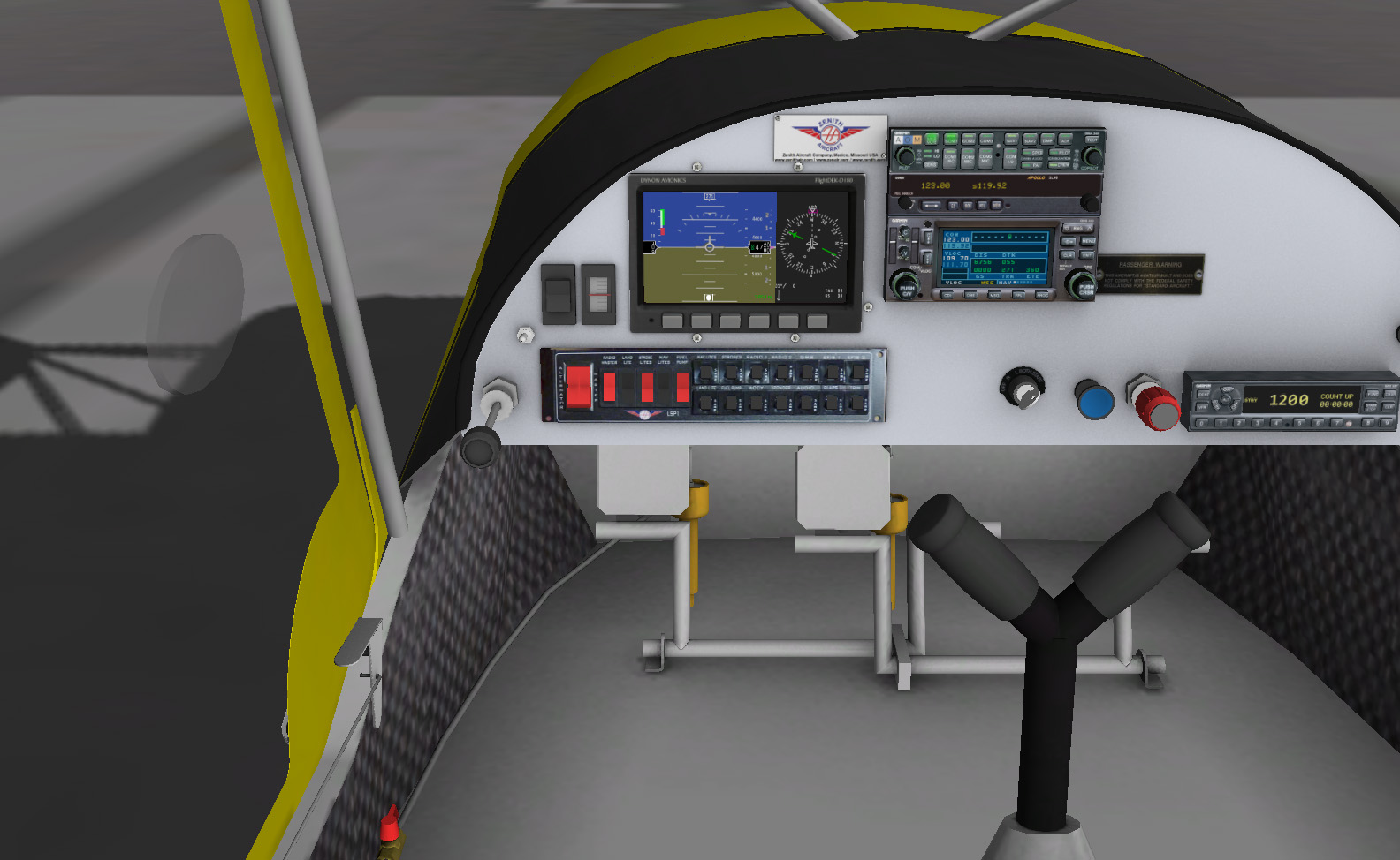 X-Plane - Zenith 750, cockpit